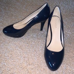 Nickel Navy high heels $30
